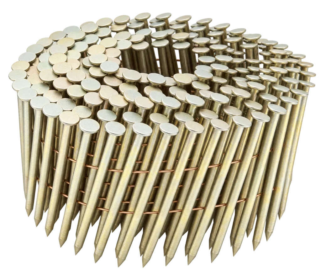 Wire-collated coil nail illustration