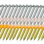 Illustration of plastic-collated framing nails
