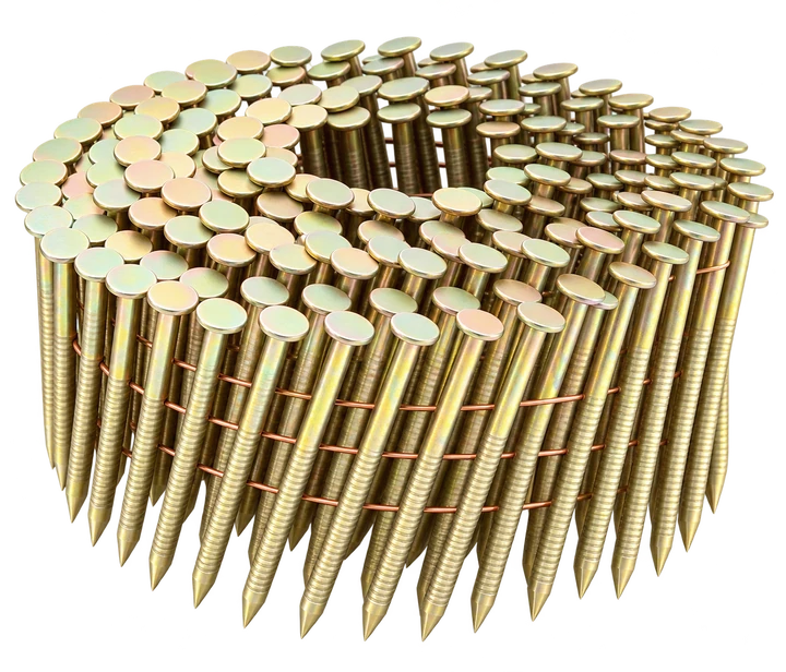 Illustration of wire-collated coil nails